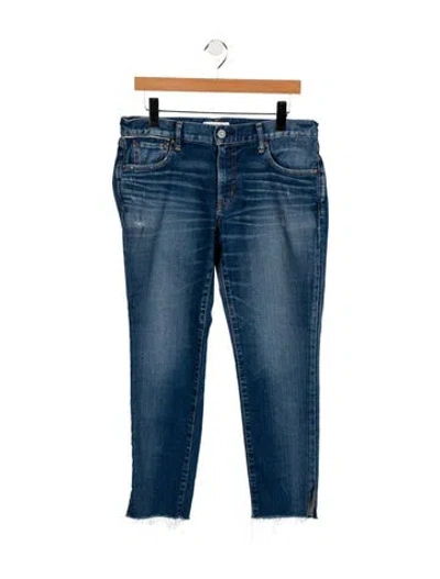 Pre-owned Moussy Mid-rise Straight Leg Jeans In Blue