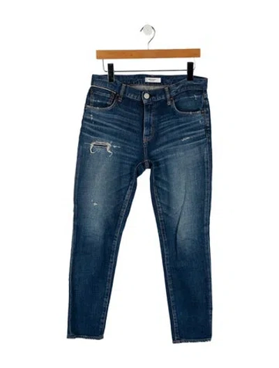 Pre-owned Moussy Mid-rise Straight Leg Jeans In Blue