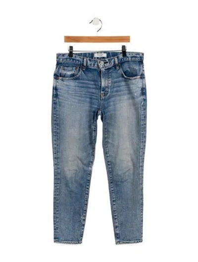 Pre-owned Moussy Mid-rise Straight Leg Jeans In Blue