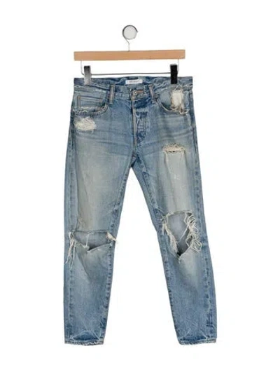 Pre-owned Moussy Mid-rise Straight Leg Jeans In Blue