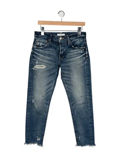 Pre-owned Moussy Mid-rise Straight Leg Jeans In Blue