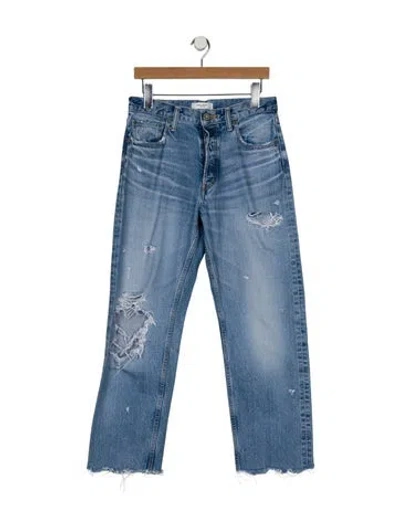 Pre-owned Moussy Mid-rise Straight Leg Jeans In Blue