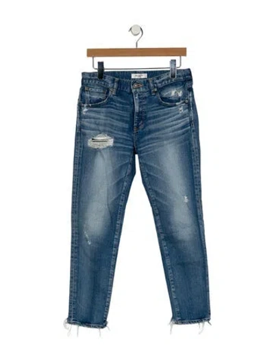 Pre-owned Moussy Mid-rise Straight Leg Jeans In Blue