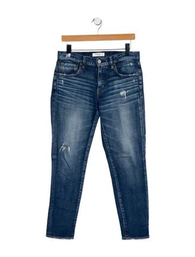 Pre-owned Moussy Mid-rise Straight Leg Jeans In Blue