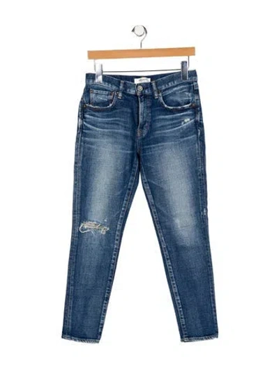 Pre-owned Moussy Mid-rise Straight Leg Jeans In Blue