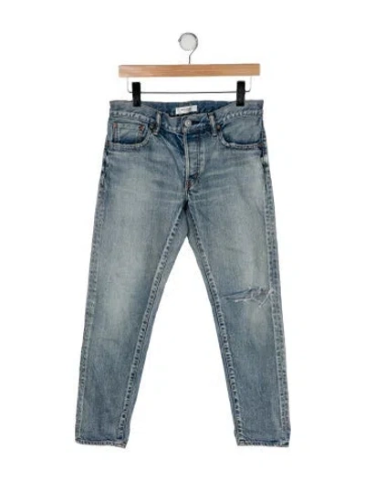 Pre-owned Moussy Mid-rise Straight Leg Jeans In Blue