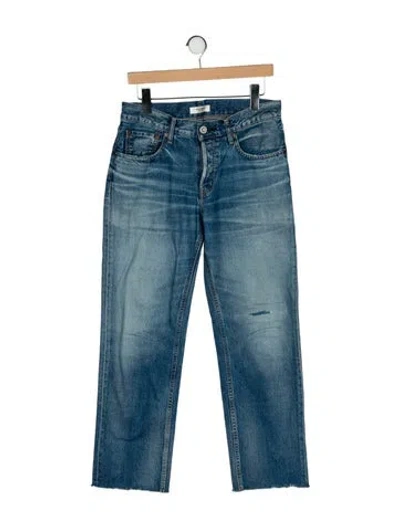 Pre-owned Moussy Mid-rise Straight Leg Jeans In Blue