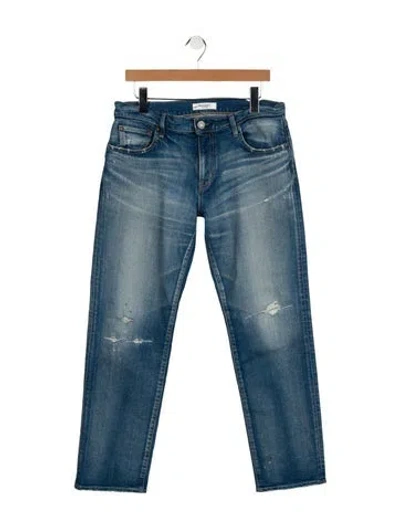 Pre-owned Moussy Mid-rise Straight Leg Jeans In Blue