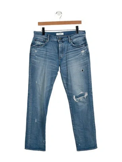 Pre-owned Moussy Mid-rise Straight Leg Jeans In Blue