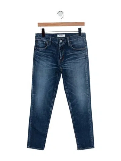 Pre-owned Moussy Mid-rise Straight Leg Jeans In Blue