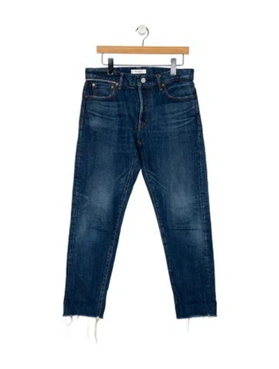 Pre-owned Moussy Mid-rise Straight Leg Jeans In Blue