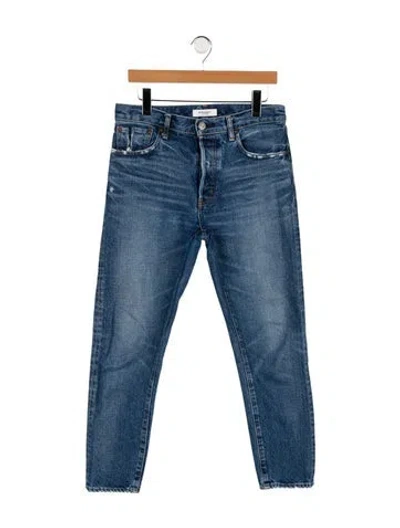 Pre-owned Moussy Mid-rise Straight Leg Jeans In Blue