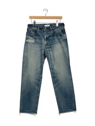 Pre-owned Moussy Mid-rise Straight Leg Jeans In Blue