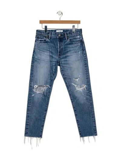 Pre-owned Moussy Mid-rise Straight Leg Jeans In Blue