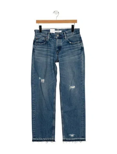 Pre-owned Moussy Mid-rise Straight Leg Jeans In Blue