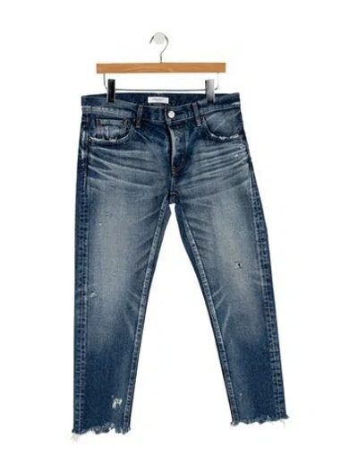 Pre-owned Moussy Mid-rise Straight Leg Jeans In Blue
