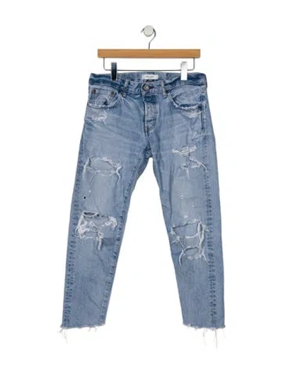 Pre-owned Moussy Mid-rise Straight Leg Jeans In Blue