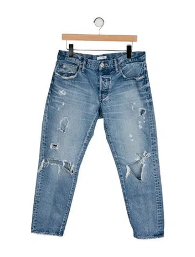 Pre-owned Moussy Mid-rise Straight Leg Jeans In Blue