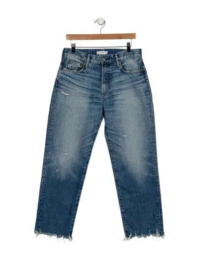 Pre-owned Moussy Mid-rise Straight Leg Jeans In Blue