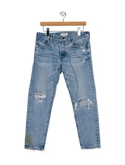 Pre-owned Moussy Mid-rise Straight Leg Jeans In Blue