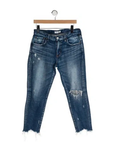 Pre-owned Moussy Mid-rise Straight Leg Jeans In Blue