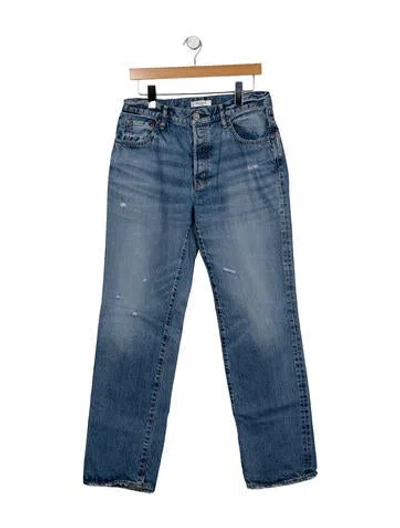 Pre-owned Moussy Mid-rise Straight Leg Jeans In Blue