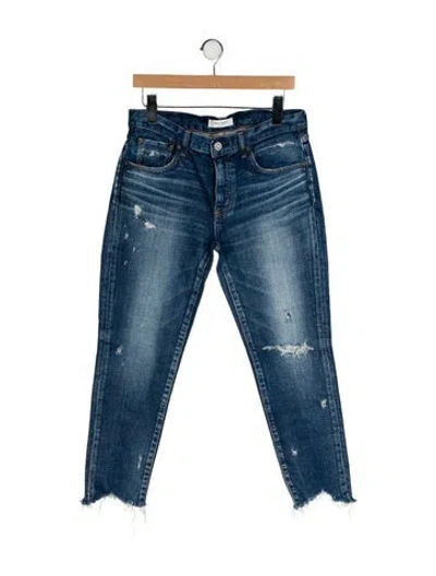 Pre-owned Moussy Mid-rise Straight Leg Jeans In Blue