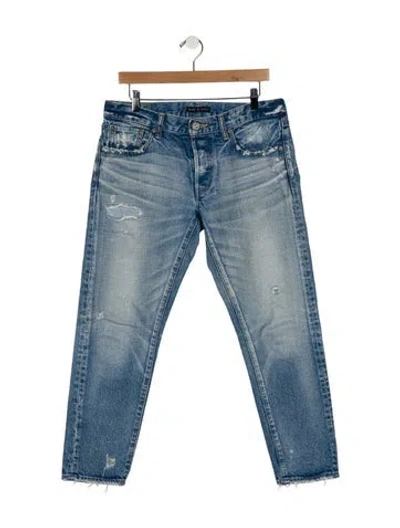 Pre-owned Moussy Mid-rise Straight Leg Jeans In Blue