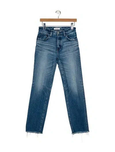 Pre-owned Moussy Mid-rise Straight Leg Jeans In Blue