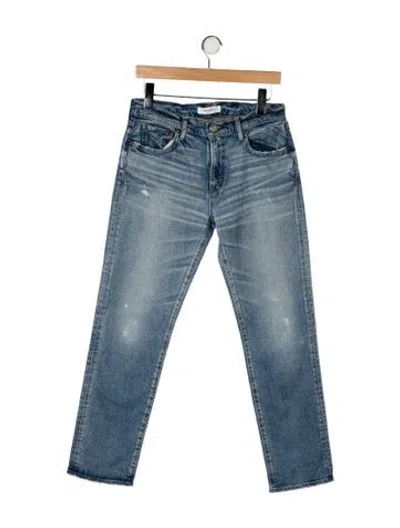 Pre-owned Moussy Mid-rise Straight Leg Jeans In Blue
