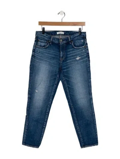 Pre-owned Moussy Mid-rise Straight Leg Jeans In Blue