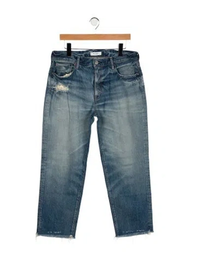 Pre-owned Moussy Mid-rise Straight Leg Jeans In Blue