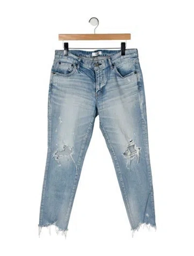 Pre-owned Moussy Mid-rise Straight Leg Jeans In Blue