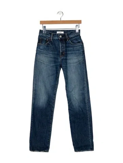 Pre-owned Moussy Mid-rise Straight Leg Jeans In Blue