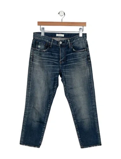 Pre-owned Moussy Mid-rise Straight Leg Jeans In Blue