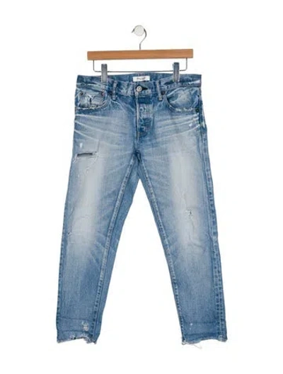 Pre-owned Moussy Mid-rise Straight Leg Jeans In Blue