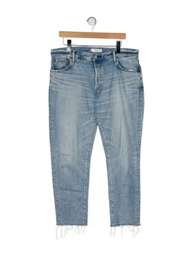 Pre-owned Moussy Mid-rise Straight Leg Jeans In Blue