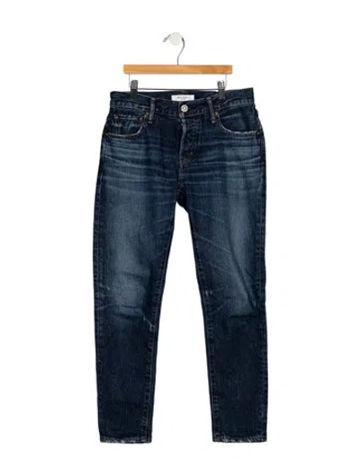 Pre-owned Moussy Mid-rise Straight Leg Jeans In Blue