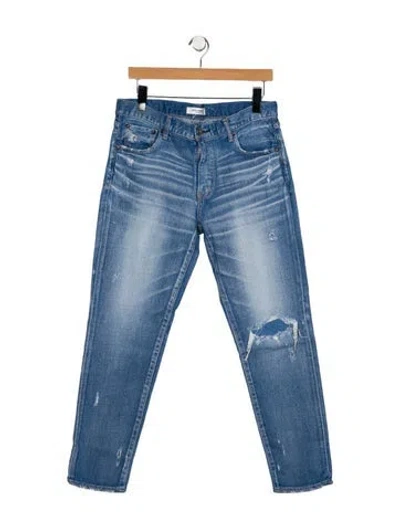 Pre-owned Moussy Mid-rise Straight Leg Jeans In Blue