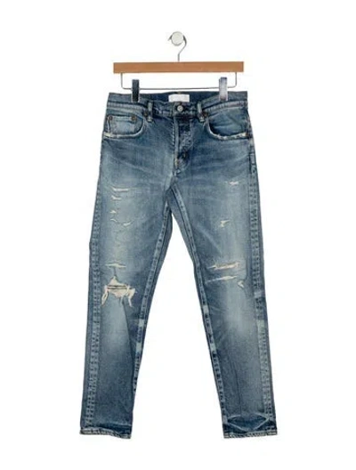 Pre-owned Moussy Mid-rise Straight Leg Jeans In Blue