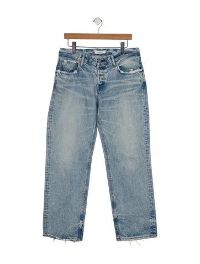 Pre-owned Moussy Mid-rise Straight Leg Jeans In Blue
