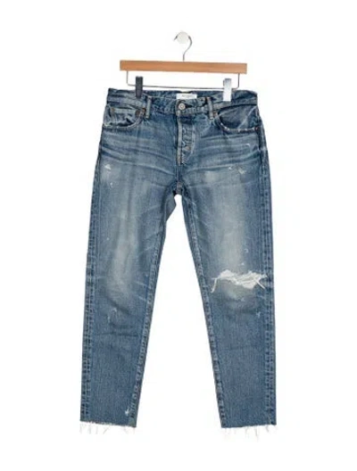 Pre-owned Moussy Mid-rise Straight Leg Jeans In Blue