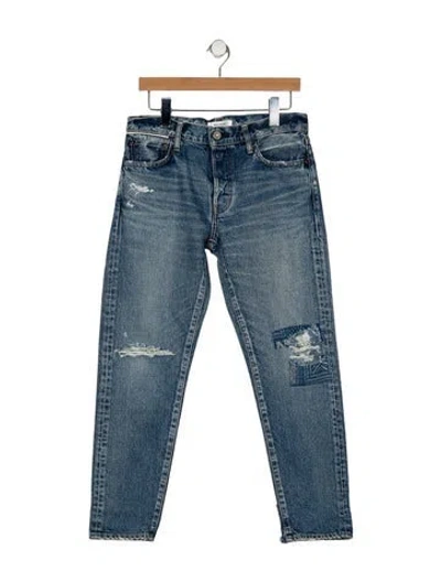 Pre-owned Moussy Mid-rise Straight Leg Jeans In Blue