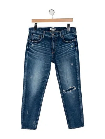 Pre-owned Moussy Mid-rise Straight Leg Jeans In Blue