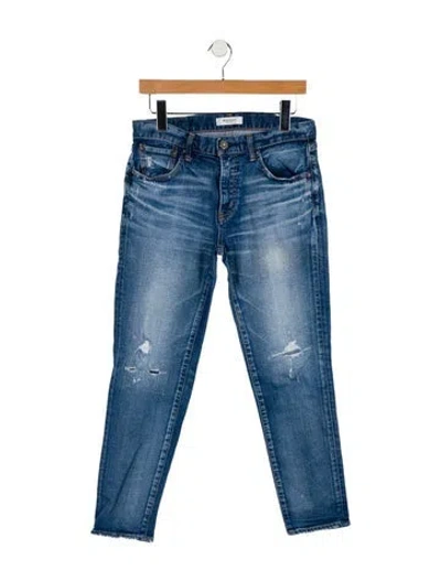 Pre-owned Moussy Mid-rise Straight Leg Jeans In Blue