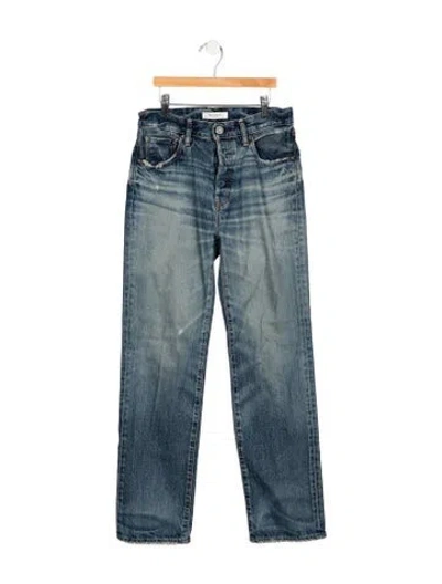Pre-owned Moussy Mid-rise Straight Leg Jeans In Blue