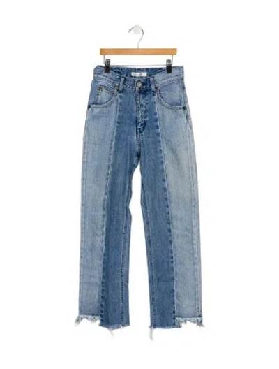 Pre-owned Moussy Mid-rise Straight Leg Jeans In Blue