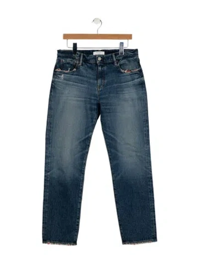 Pre-owned Moussy Mid-rise Straight Leg Jeans In Blue