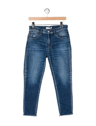 Pre-owned Moussy Mid-rise Straight Leg Jeans In Blue