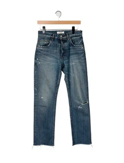 Pre-owned Moussy Mid-rise Straight Leg Jeans In Blue